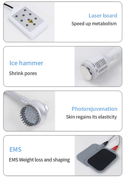 9 in 1 Aparat de Cavitatie, Radiofrecventa, Lipo Laser, Vacuum, Electrostimulare, Termosoc, Biolifting pentru Slabire, Celulita, Tonifiere