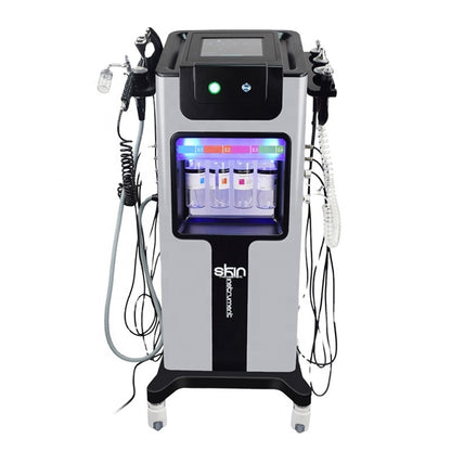 Aparat Hidrodermabraziune 11 in 1, Biolifting, Ultrasunete, Skin Scrubber, Oxigen Hiperbaric, Termosoc, Ultrasunete Ochi, Radiofrecventa, Rf Ochi, H2O2, Masca Led.