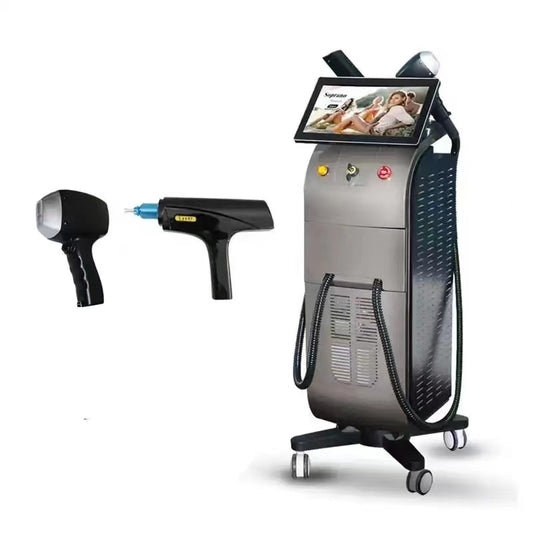 Aparat Profesional pentru Epilare Definitiva cu Dioda Laser, 3 lungimi de unda si Remove Tattoo, Peeling Carbonic, ProLaser 2 in 1, 2500W.