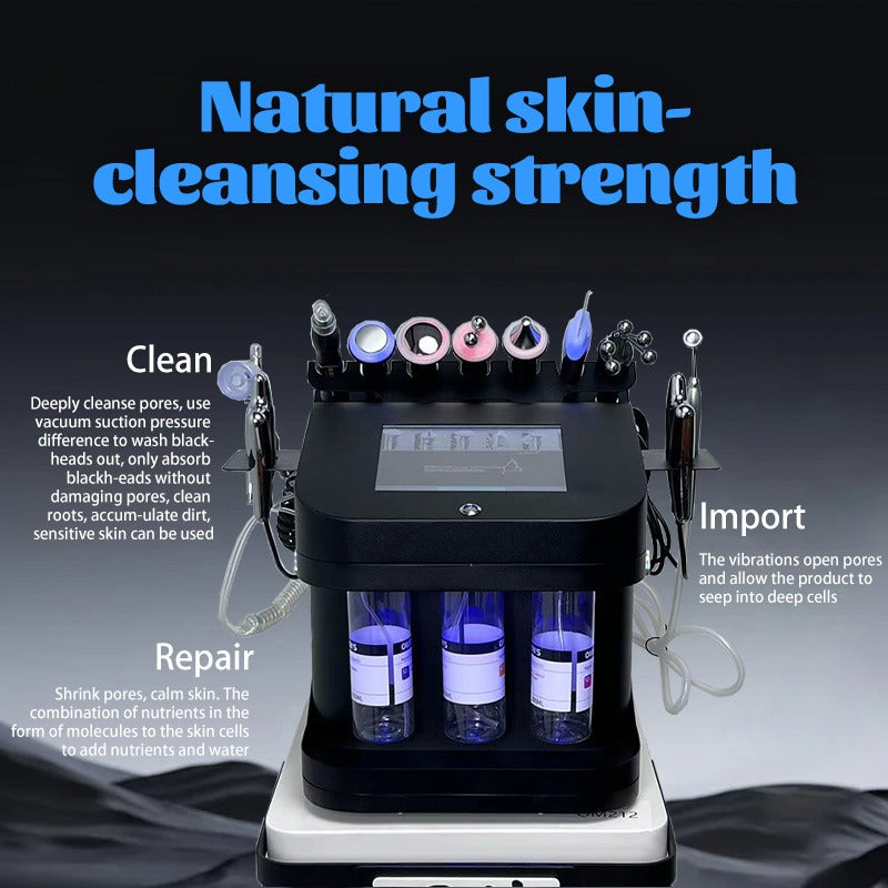 Aparat Hydrafacial Tratamente de Curatare, Reintinerire, Lifting si Antiaging Hydrogenera, cu 10 functii - Radiofrecventa, Hidrodermabraziune, Oxygen, Skin Scrubber, Biolifting, Ultrasunete