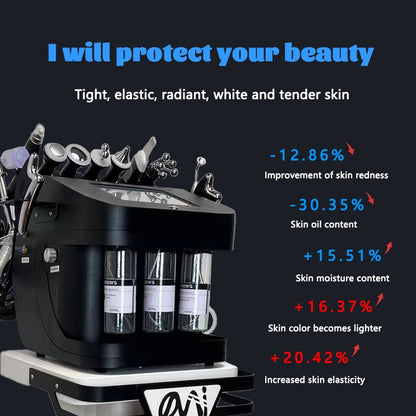 Aparat Hydrafacial Tratamente de Curatare, Reintinerire, Lifting si Antiaging Hydrogenera, cu 10 functii - Radiofrecventa, Hidrodermabraziune