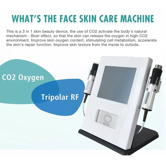 Aparat Oxigenare cu 3 Capete: Radiofrecventa Tripolara pentru Lifting Facial, Hidratare si Hranire, Rejuvenare cu 2 seturi de capsule