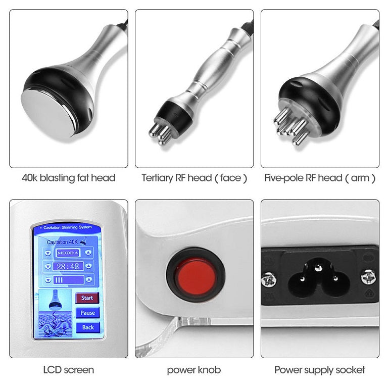 Aparat Profesional Cavitatie 3 in 1 Cavitatie 40KHZ, Radiofrecventa cu 5 poli, Radiofrecventa faciala 3 poli