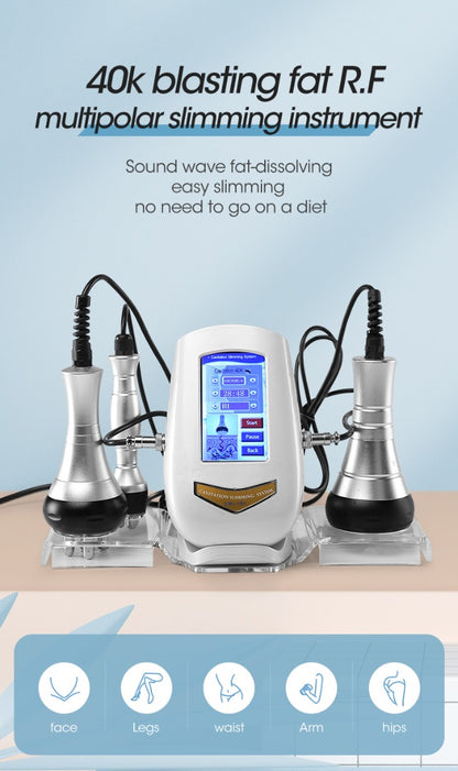 Aparat Profesional Cavitatie 3 in 1 Cavitatie 40KHZ, Radiofrecventa Multipolara, Radiofrecventa faciala 3 poli