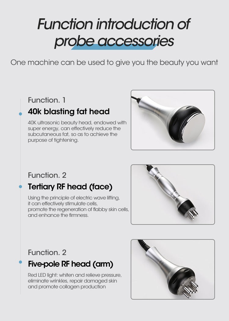 Aparat Profesional Cavitatie 3 in 1 Cavitatie 40KHZ, Radiofrecventa cu 5 poli, Radiofrecventa faciala 3 poli