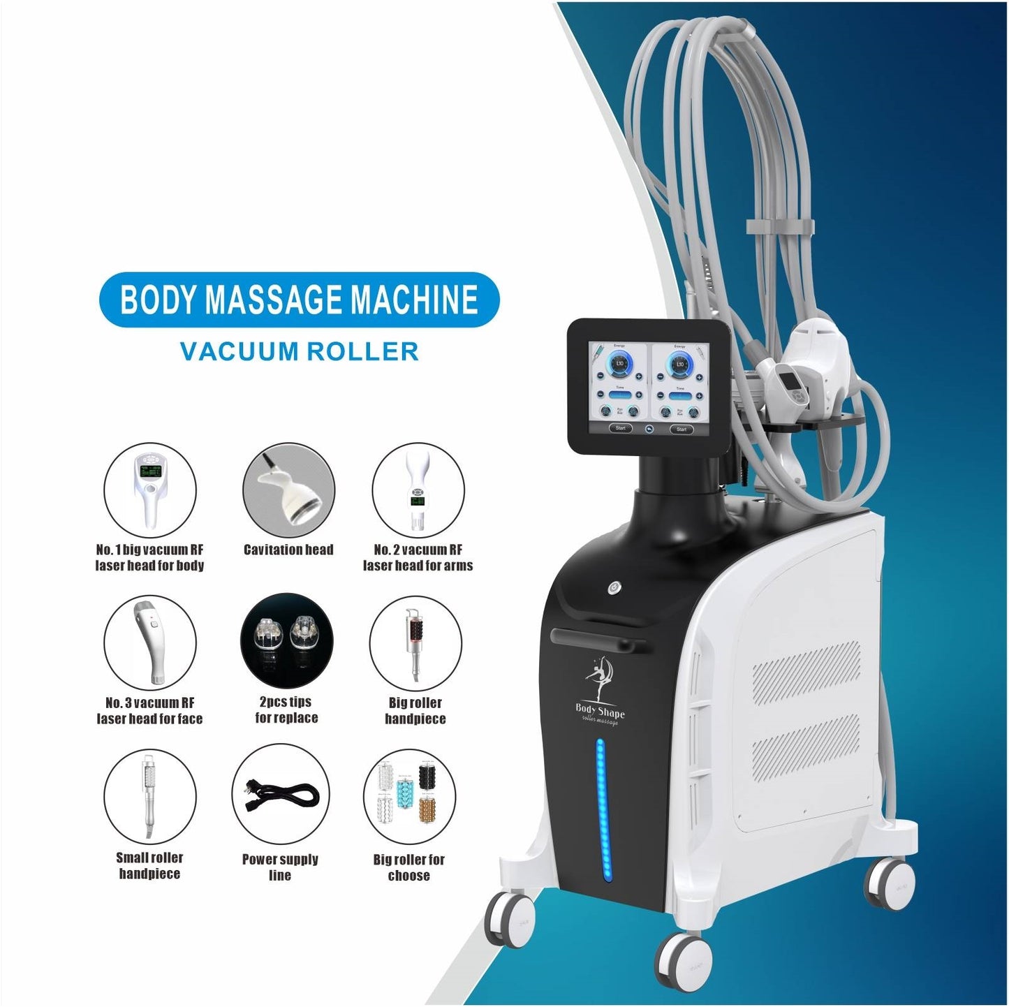 Aparat Profesional EndoSculpt 6 in 1 cu Magic Roller, Endermologie, Cavitatie, Radiofrecventa si Laser