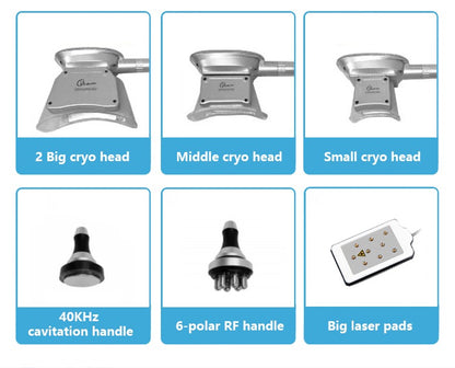 Aparat Profesional de Criolipoliza cu 4 Capete, LipoLaser, Cavitatie si Radiofrecventa MultiCryogen Pro