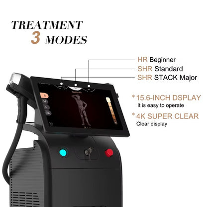Aparat Profesional pentru Epilare Definitiva cu Dioda Laser, 4 lungimi de unda 755nm+808nm+940nm+1064nm, Manipuli cu Display Digital, 5 Capete