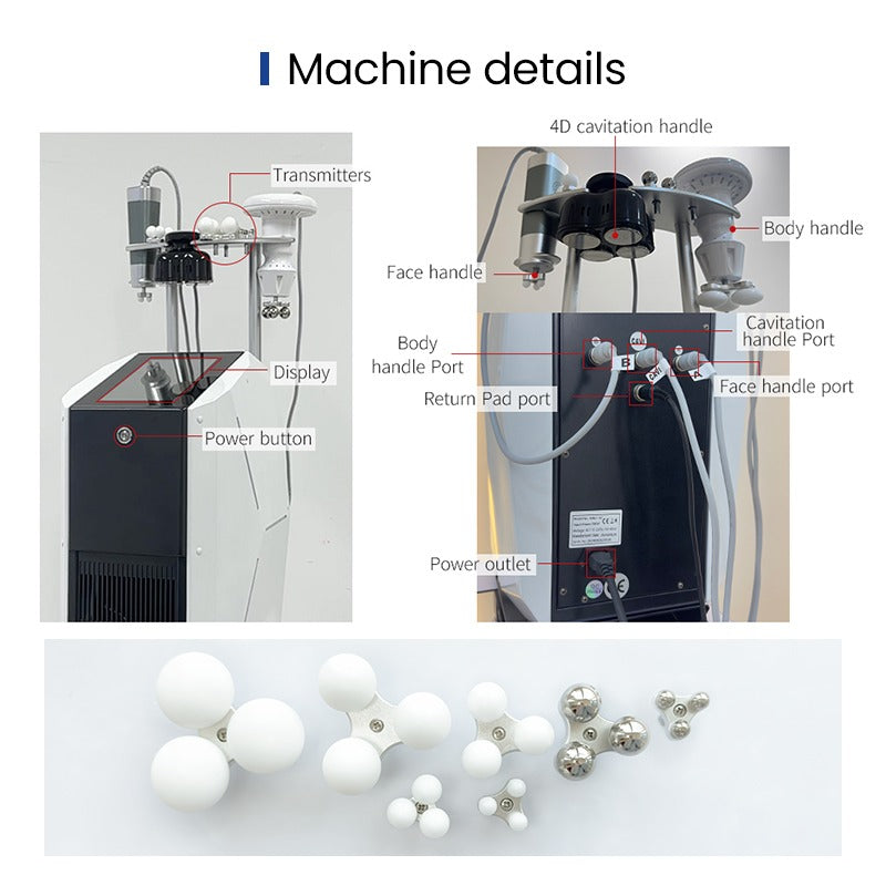 Aparat Profesional pentru Slabit si Celulita 4D Fat Blasting, Lip - O cu 4 functii : Radiofrecventa, UltraCavitatie, Masaj cu Role si Electrostimulare