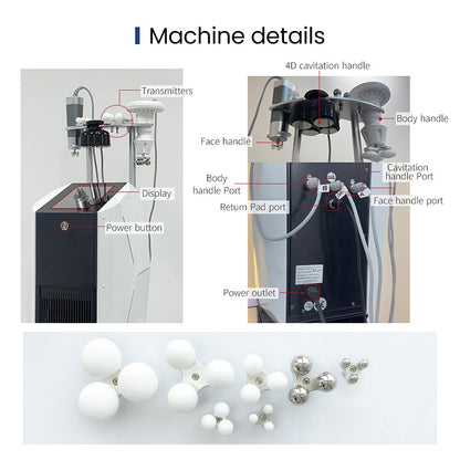 Aparat Profesional pentru Slabit si Celulita 4D Fat Blasting, Lip - O cu 4 functii : Radiofrecventa, UltraCavitatie, Masaj cu Role si Electrostimulare