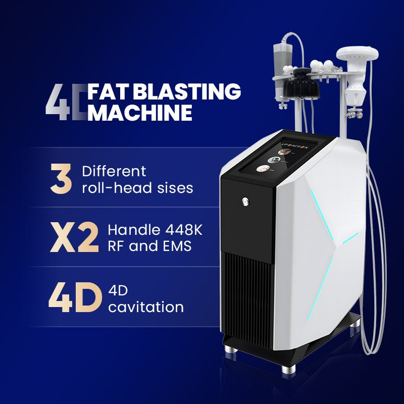 Aparat Profesional pentru Slabit si Celulita 4D Fat Blasting, Lip - O cu 4 functii : Radiofrecventa, UltraCavitatie, Masaj cu Role si Electrostimulare