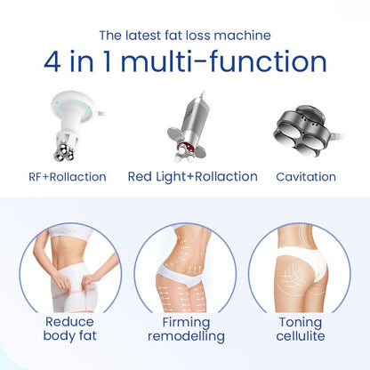 Aparat Profesional pentru Slabit si Celulita 4D Fat Blasting, Lip - O cu 4 functii : Radiofrecventa, UltraCavitatie, Masaj cu Role si Electrostimulare