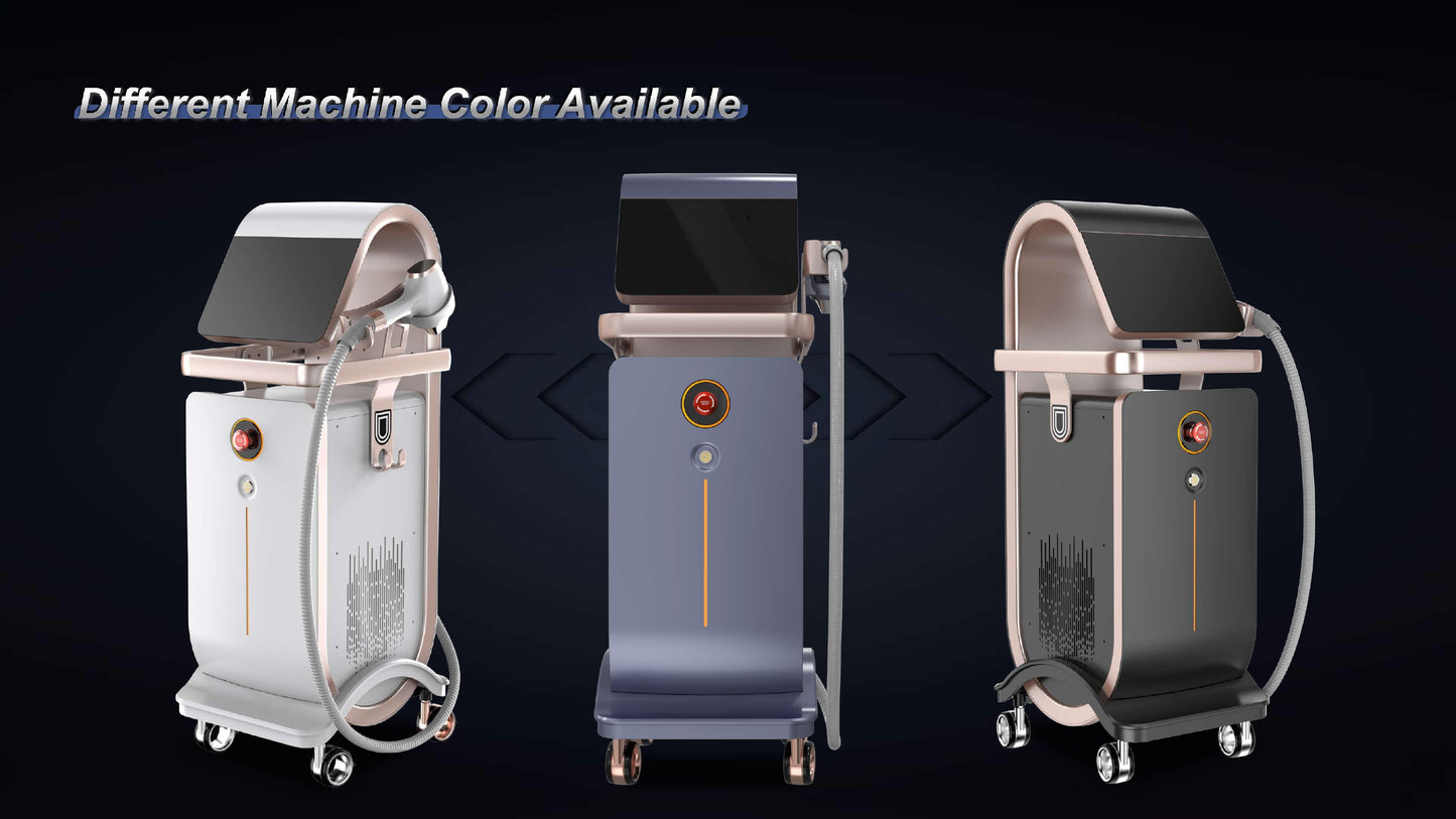 Aparat de Epilare Definitiva cu 4 Lungimi de Unda, Fedora, soft Inteligenta Artificiala, dioda 1800W, Putere Aparat 4500W cu capete interschimbabile