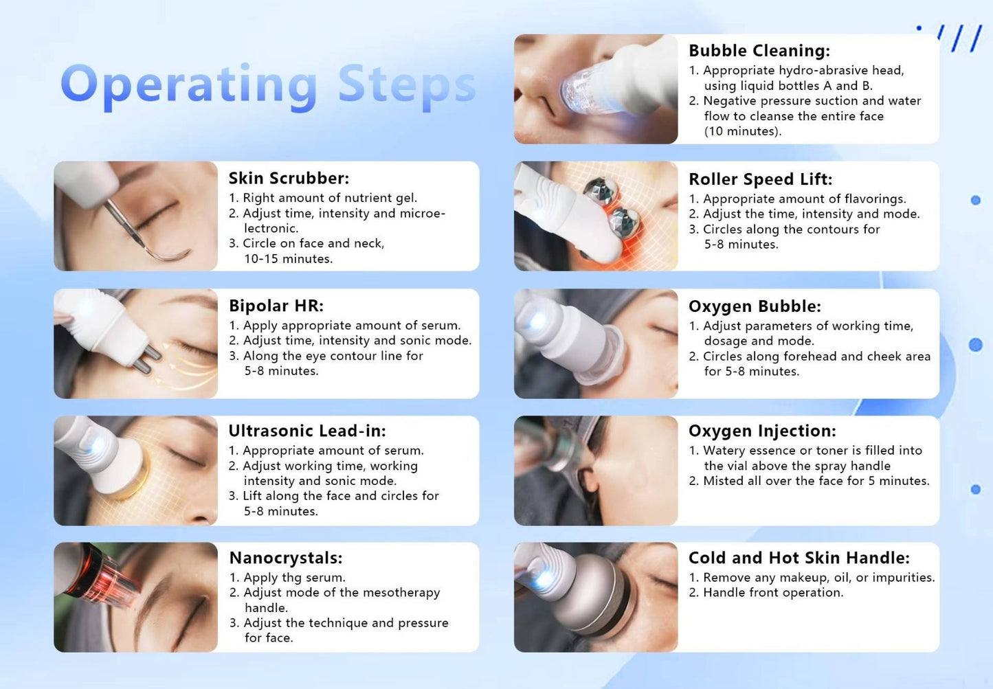 Combina Cosmetica De Ultima Generatie OxyTone Pro 10 - Hidrodermabraziune, Rf, Oxigen, Analizator Piele