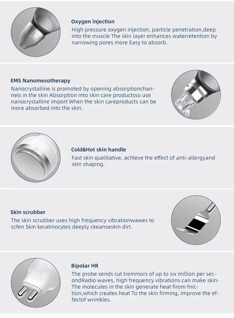 Combina Cosmetica De Ultima Generatie OxyTone Pro 10 - Hidrodermabraziune, Rf, Oxigen, Analizator Piele