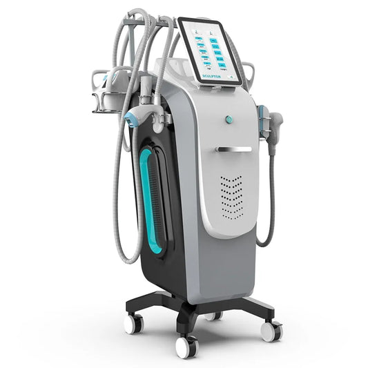 DermaSculpt 6 în 1 – Aparat profesional pentru remodelare corporală și rejuvenare facială (Vacuum Endermologic, Roller, RF, IR, Cavitație, Masaj Rotativ)