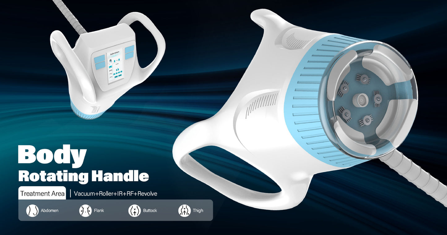 DermaSculpt 6 în 1 – Aparat profesional pentru remodelare corporală și rejuvenare facială (Vacuum Endermologic, Roller, RF, IR, Cavitație, Masaj Rotativ)
