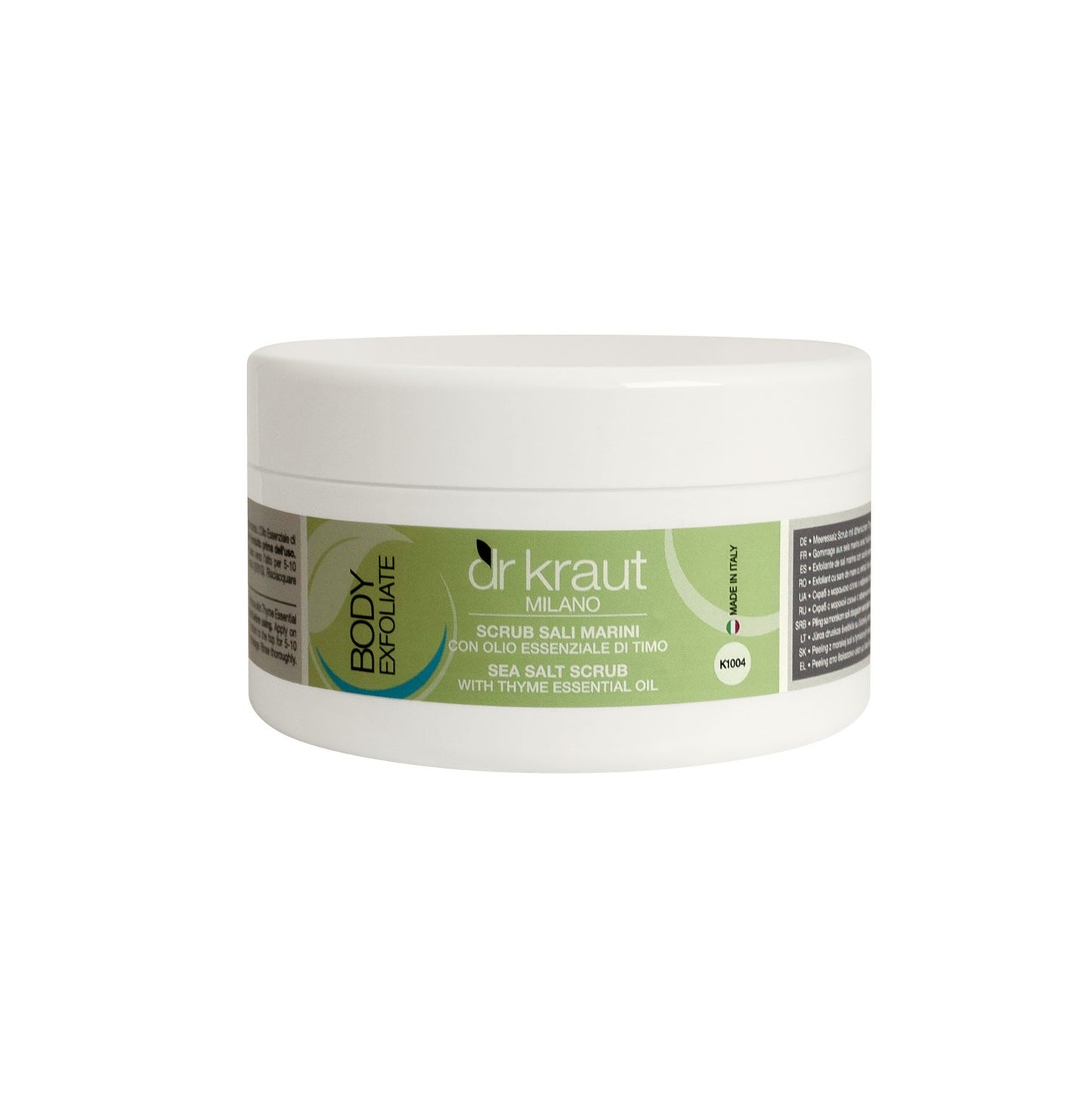 Gommage Corporal cu Sare de Mare si Ulei Esential de Cimbru, 500 ml, Dr. Kraut Milano.