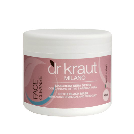Masca Faciala Detoxifianta si Exfolianta, cu carbune activ si argila pura, 2 in 1, 500 ml, Dr. Kraut Milano.