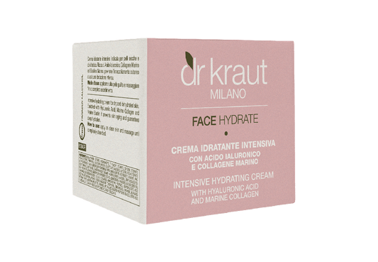 Crema Intensiv Hidratanta pentru fata, cu Acid Hialuronic și Colagen Marin, 500 ml, Dr. Kraut Milano.