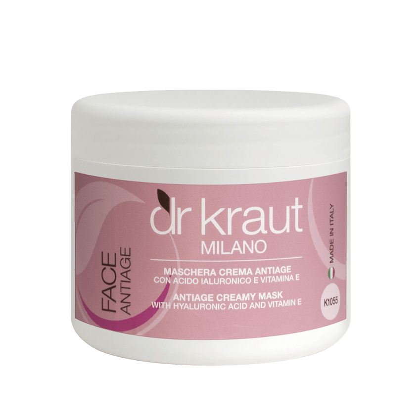 Masca Antiaging cu textura cremoasa, cu acid hialuronic și vitamina E, 500 ml, Dr. Kraut Milano.