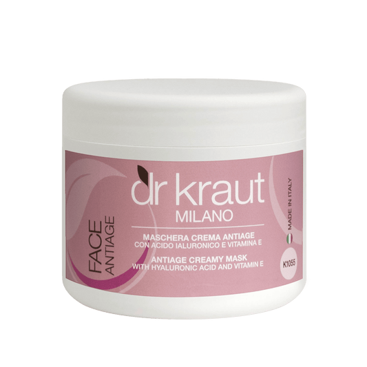 Masca Antiaging cu textura cremoasa, cu acid hialuronic și vitamina E, 500 ml, Dr. Kraut Milano.