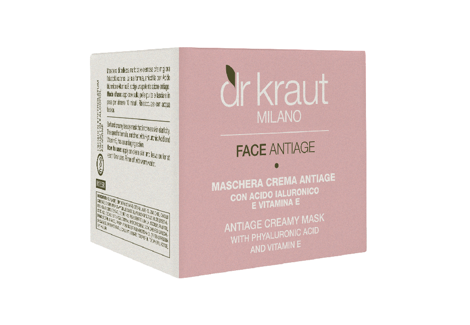 Masca Antiaging cu textura cremoasa, cu acid hialuronic și vitamina E, 500 ml, Dr. Kraut Milano.