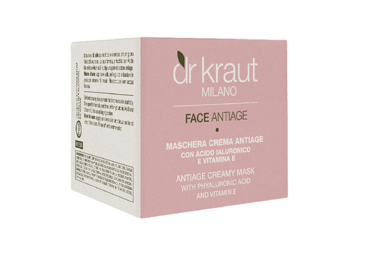 Masca Antiaging cu textura cremoasa, cu acid hialuronic și vitamina E, 500 ml, Dr. Kraut Milano.