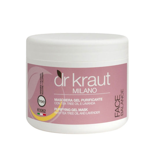 Masca Gel Purificatoare, cu ulei de arbore de ceai și lavanda, 500 ml, Dr. Kraut Milano.