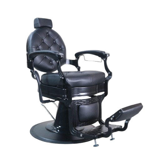 Scaun Frizerie/Barber Antonie Negru Integral, Ajustabil.