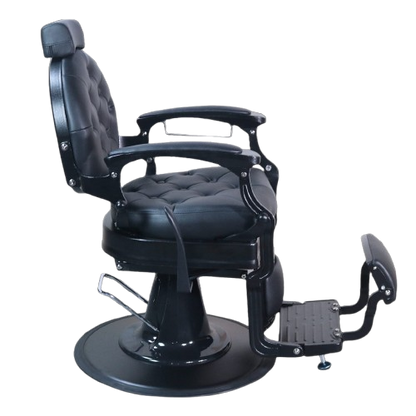 Scaun Frizerie/Barber Antonie Negru Integral, Ajustabil.