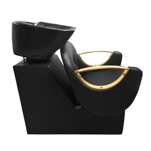 Unitate de Spalare Neagra, Goldie, Chiuveta Ceramica si Toate Accesoriile Incluse.
