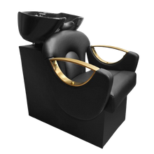 Unitate de Spalare Neagra, Goldie, Chiuveta Ceramica si Toate Accesoriile Incluse.