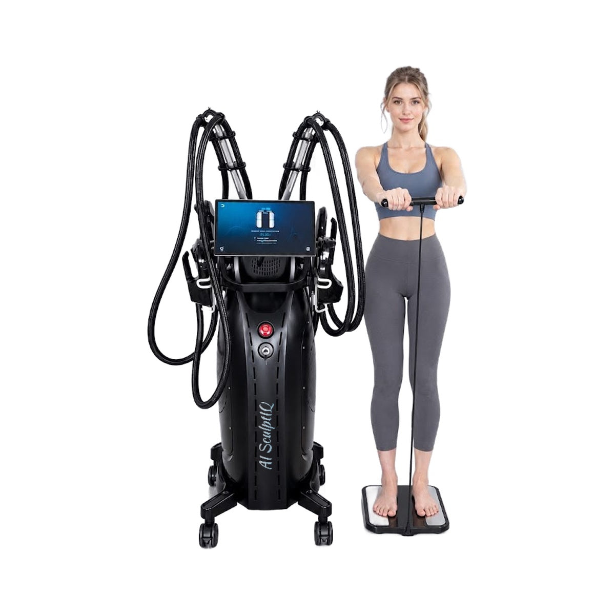 Aparat Stimulare Musculara Electromagnetica AI SculptIQ cu 4 capete si Analizator Corporal AI - cu analizator de compoziție corporală