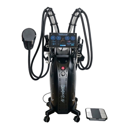 Aparat Stimulare Musculara Electromagnetica AI SculptIQ cu 4 capete si Analizator Corporal AI - vedere frontală