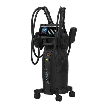 Aparat Stimulare Musculara Electromagnetica AI SculptIQ cu 4 capete si Analizator Corporal AI - vedere laterală