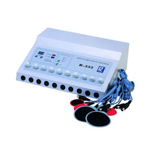 Aparat de electrostimulare profesional cu 20 de electrozi și 10 canale, vedere frontală