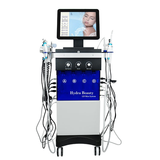 HIFace Hydrafacial 14 funcții – aparat profesional de hidrodermabraziune, vedere frontală