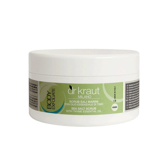 Gommage Corporal cu Sare de Mare si Ulei Esential de Cimbru, 500 ml, Dr. Kraut Milano.