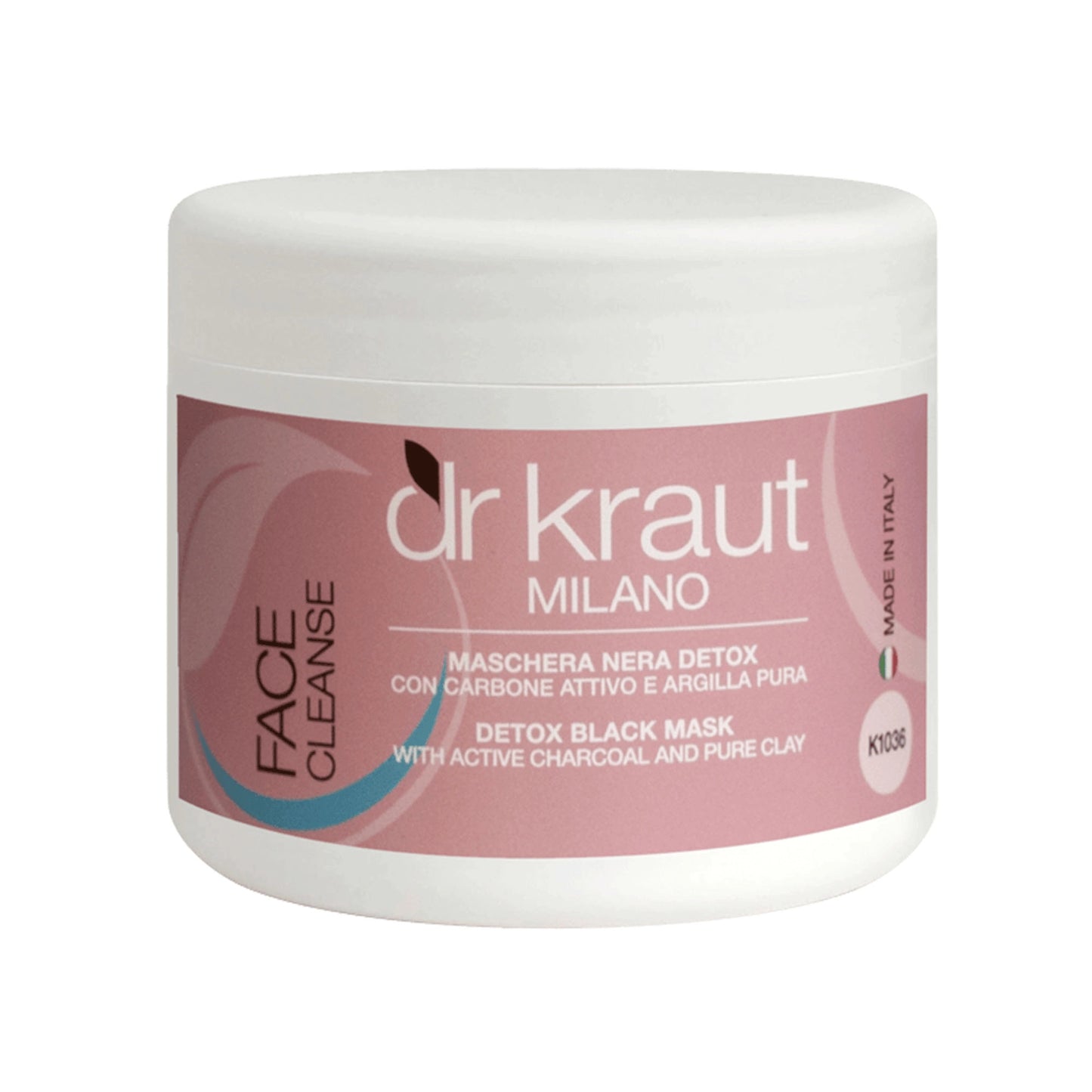 Masca Faciala Detoxifianta si Exfolianta, cu carbune activ si argila pura, 2 in 1, 500 ml, Dr. Kraut Milano.