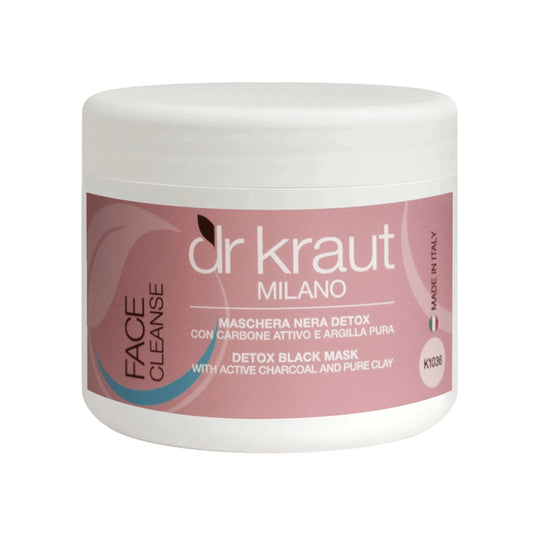 Masca Faciala Detoxifianta si Exfolianta, cu carbune activ si argila pura, 2 in 1, 500 ml, Dr. Kraut Milano.