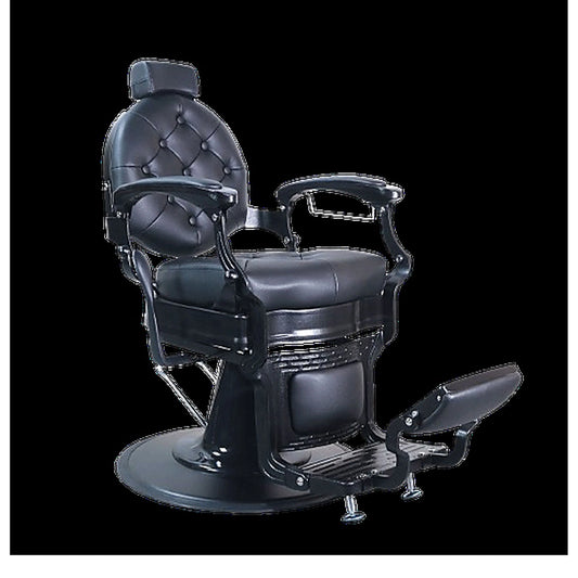Scaun Frizerie/Barber Antonie Negru Integral, Ajustabil.